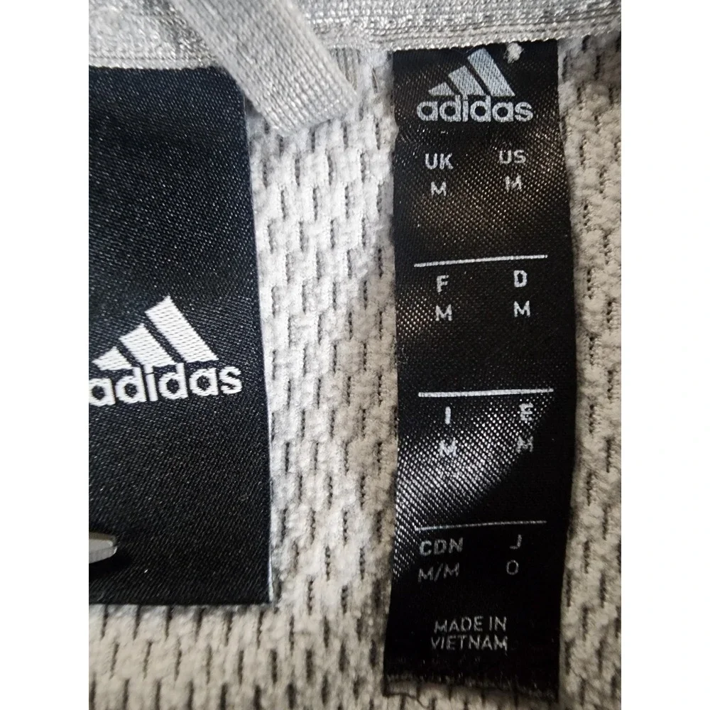 Adidas Climawarm Hoodie Mens Medium Gray Pullover Scuba‎ Neck The Three Stripes